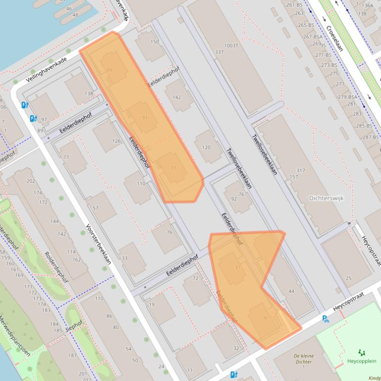 Kaart van postcodegebied 3521DK.