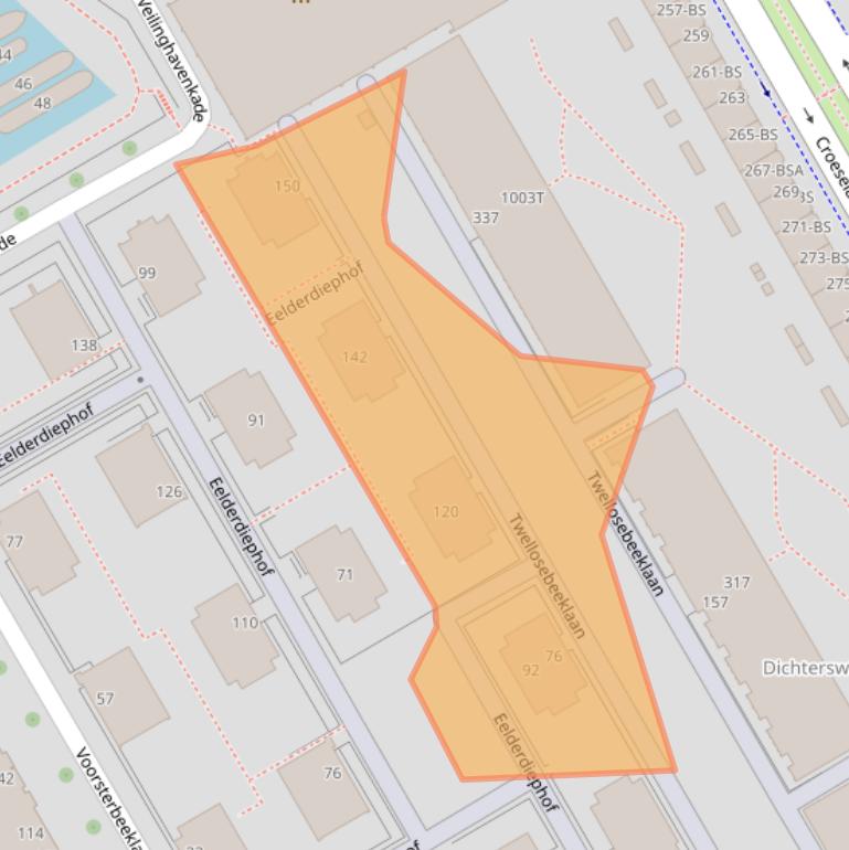 Kaart van postcodegebied 3521DV.