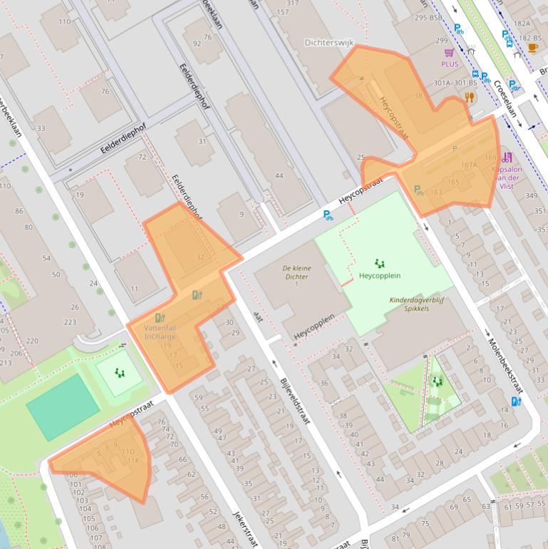 Kaart van postcodegebied 3521EN.