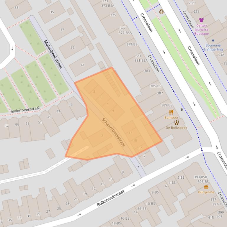 Kaart van postcodegebied 3521EW.