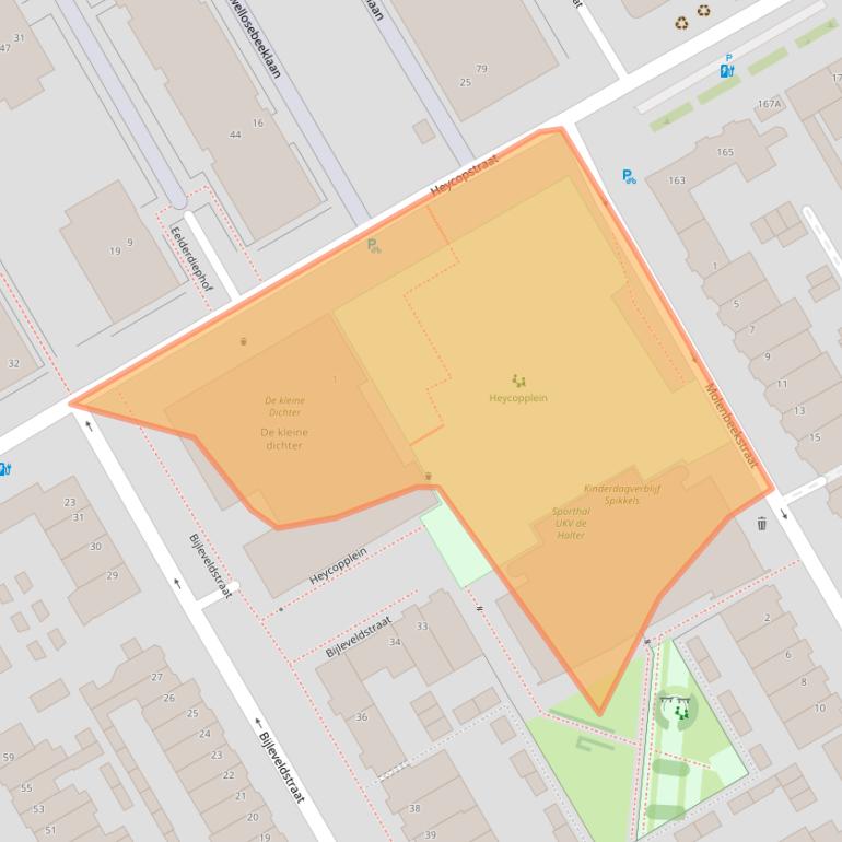 Kaart van postcodegebied 3521EX.