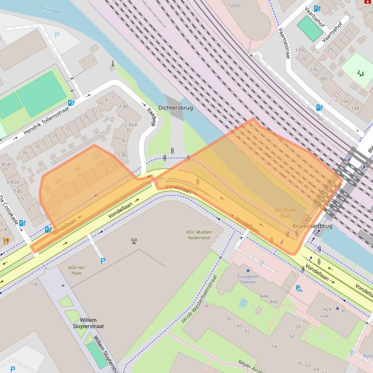 Kaart van postcodegebied 3521GA.