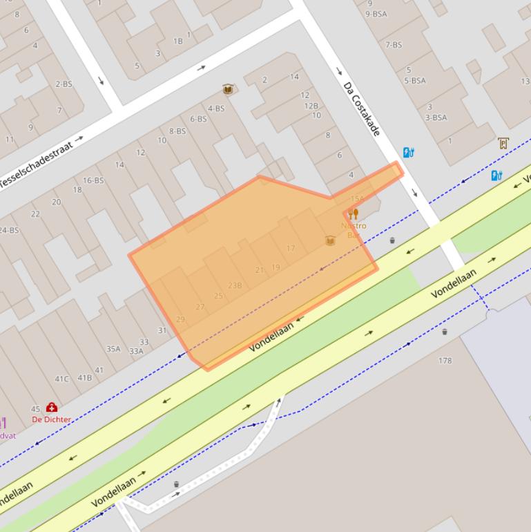 Kaart van postcodegebied 3521GB.