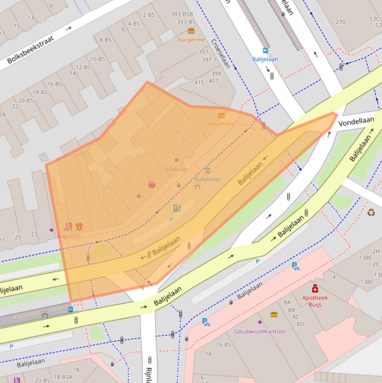 Kaart van postcodegebied 3521GJ.