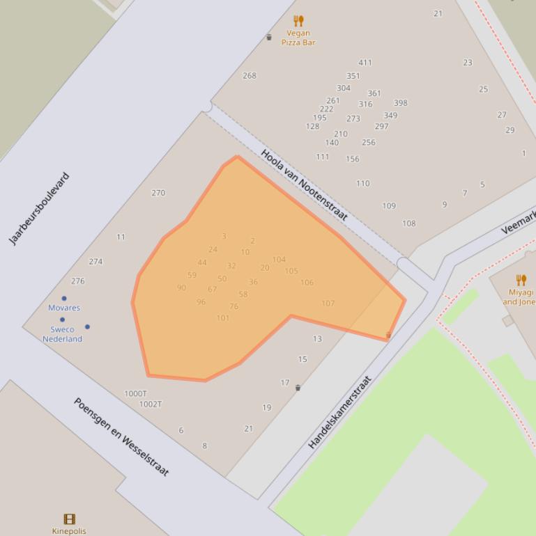 Kaart van postcodegebied 3521HA.