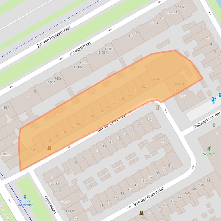 Kaart van postcodegebied 3521TL.