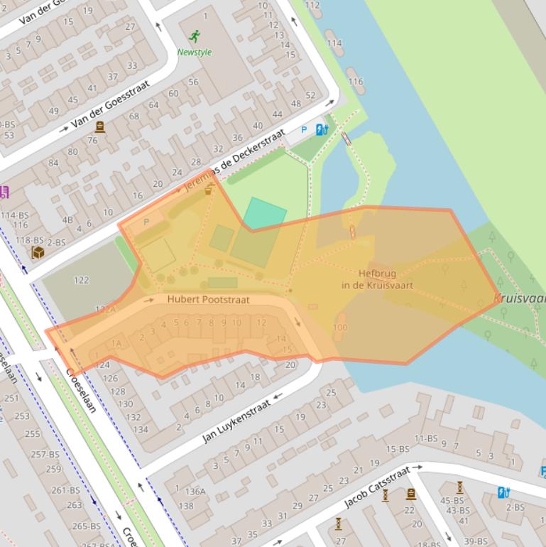 Kaart van postcodegebied 3521VA.