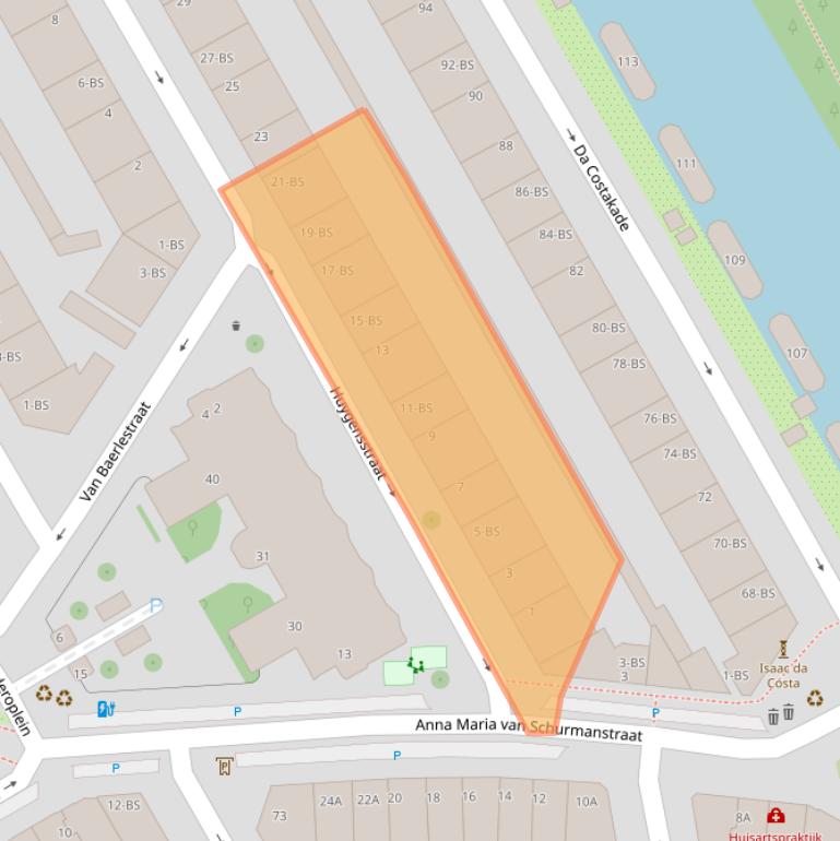 Kaart van postcodegebied 3521VL.