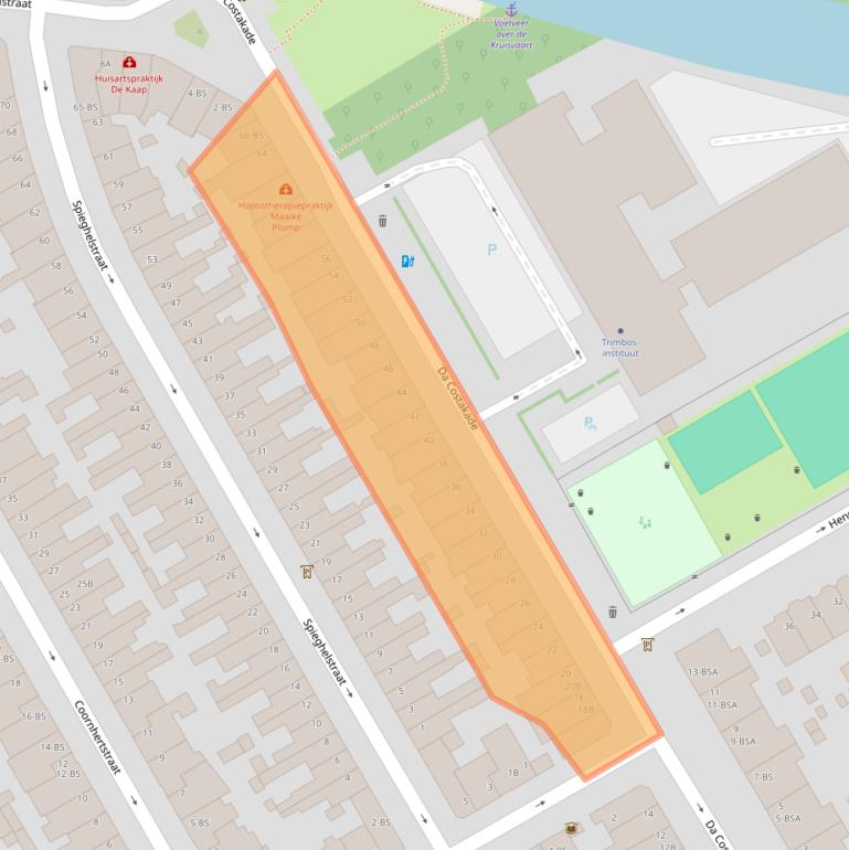 Kaart van postcodegebied 3521VV.