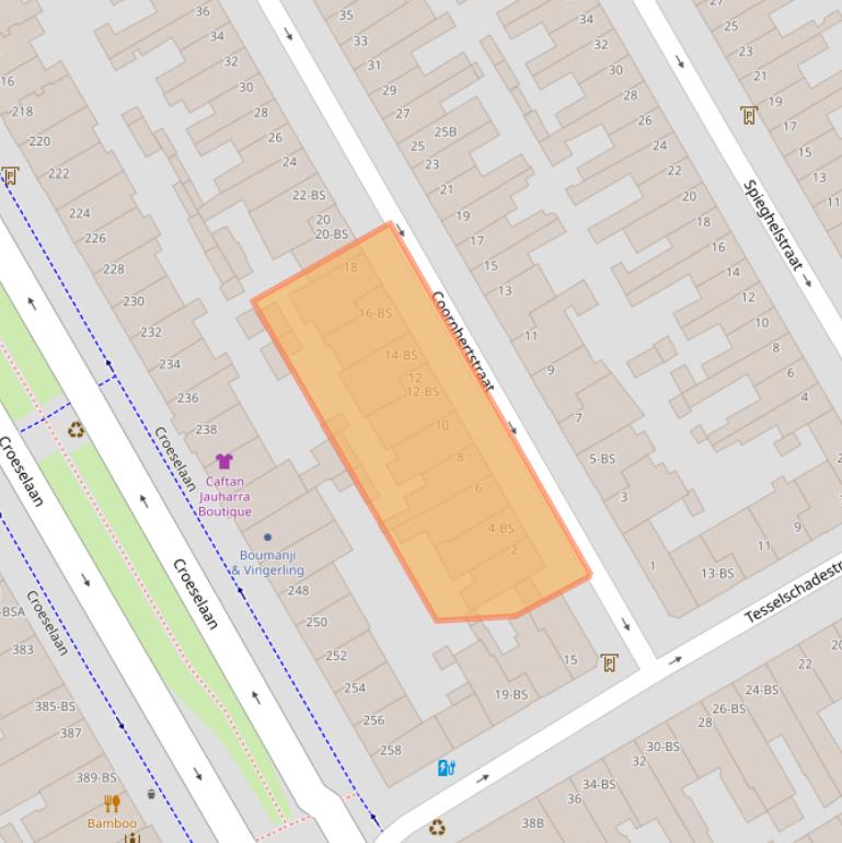 Kaart van postcodegebied 3521XH.