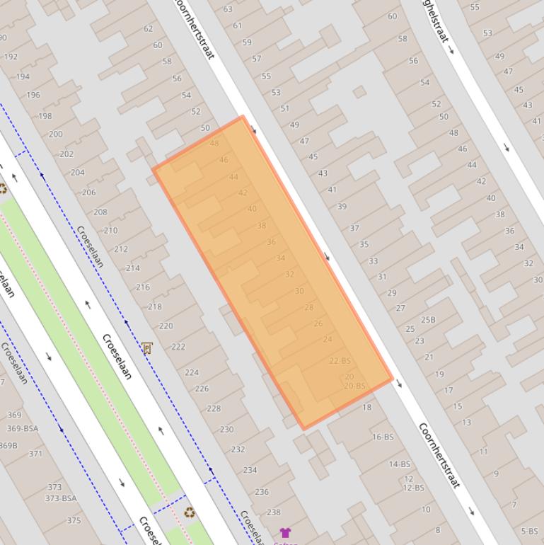 Kaart van postcodegebied 3521XJ.