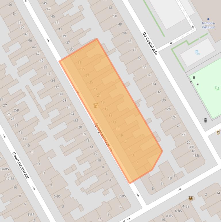 Kaart van postcodegebied 3521XL.