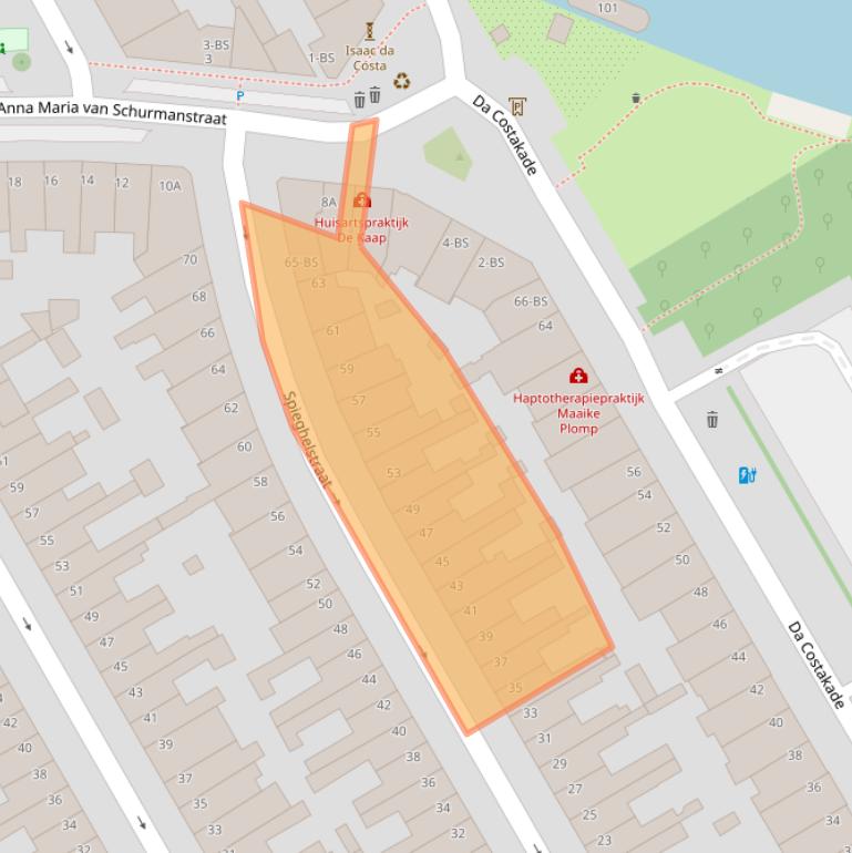 Kaart van postcodegebied 3521XM.