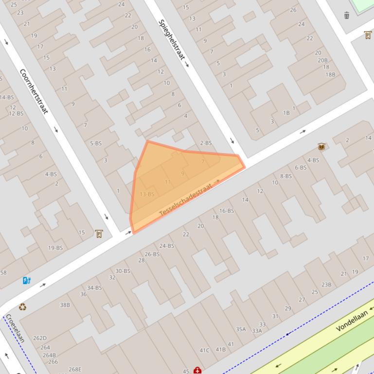 Kaart van postcodegebied 3521XS.