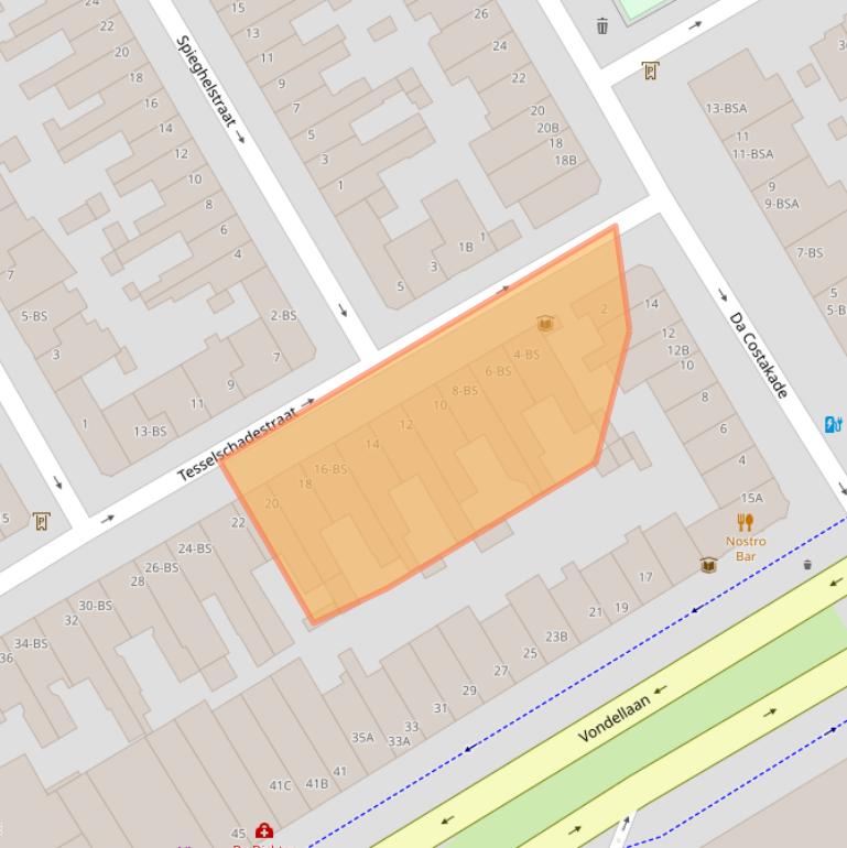 Kaart van postcodegebied 3521XV.