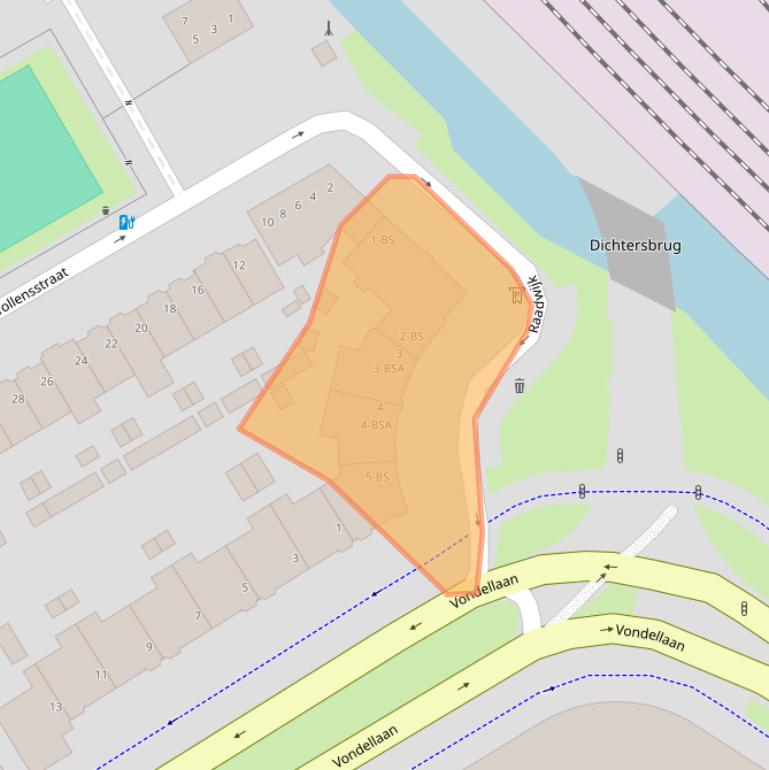 Kaart van postcodegebied 3521XZ.