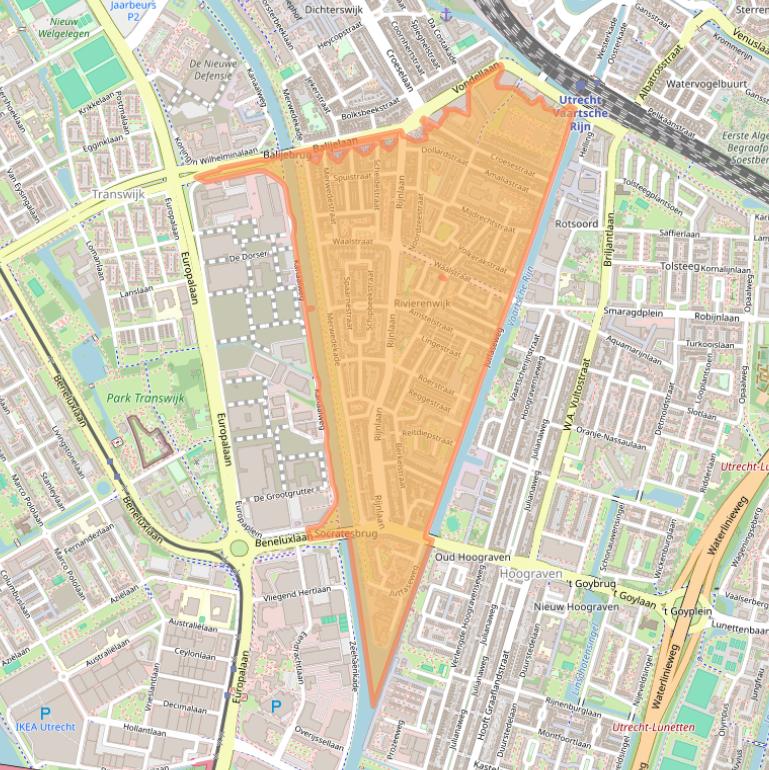 Kaart van postcodegebied 3522.