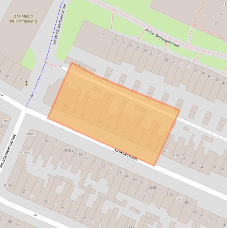 Kaart van postcodegebied 3522AC.
