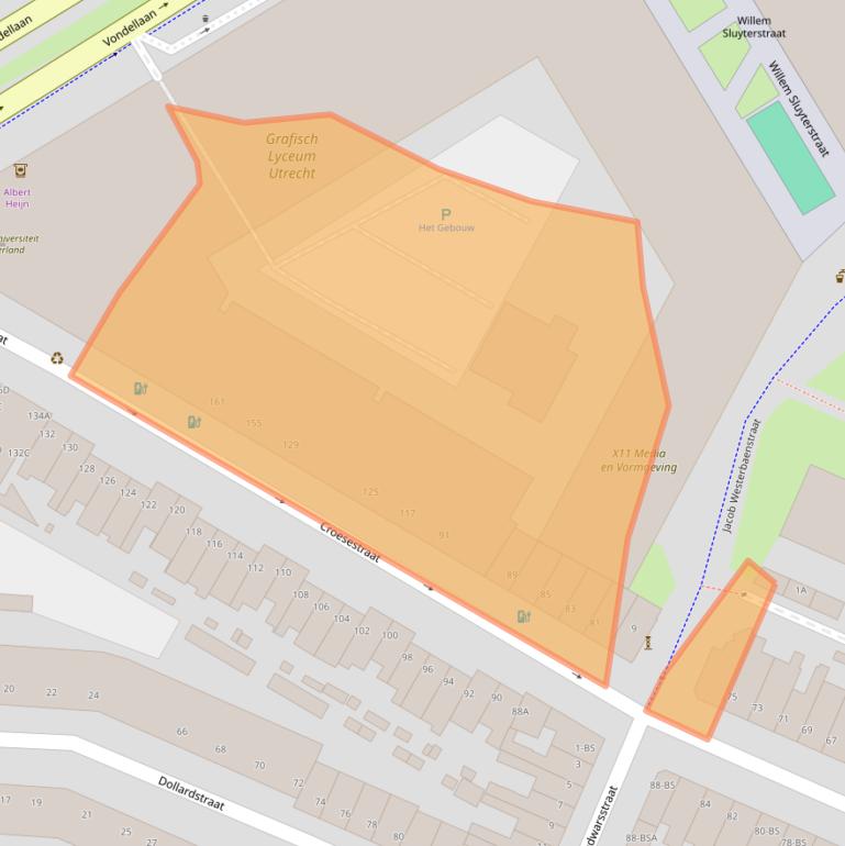 Kaart van postcodegebied 3522AD.