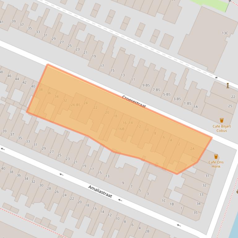 Kaart van postcodegebied 3522AE.