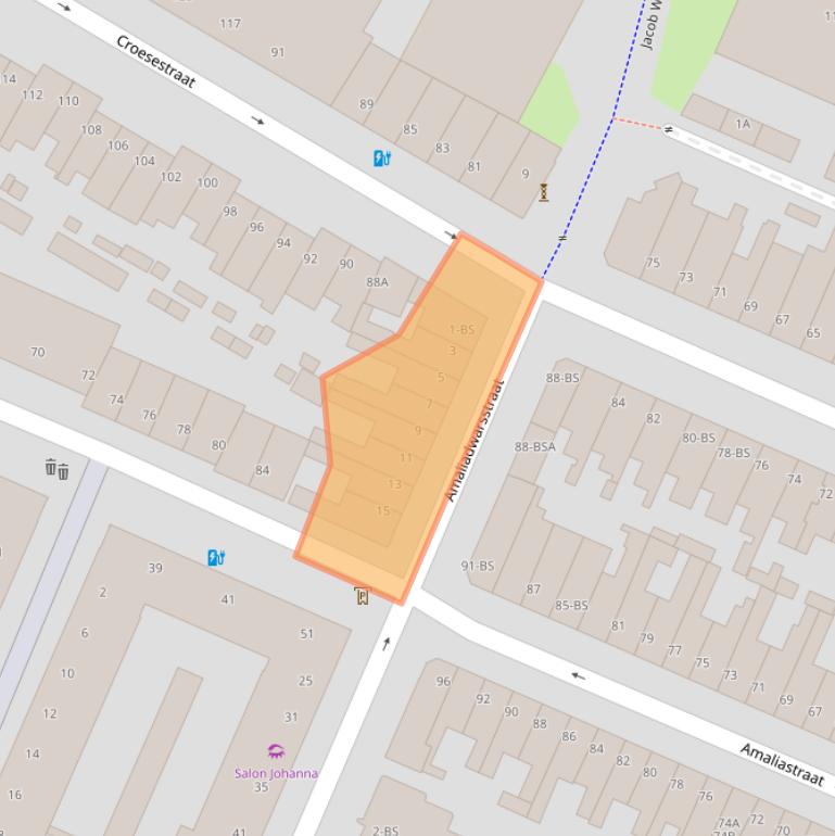 Kaart van postcodegebied 3522AN.