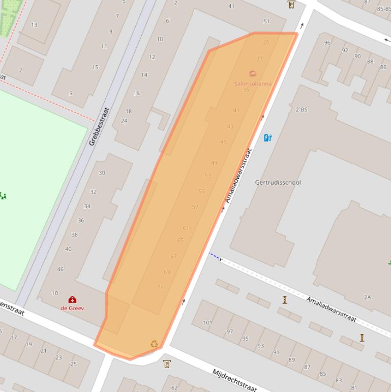 Kaart van postcodegebied 3522AP.