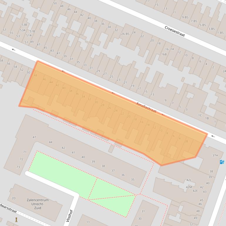 Kaart van postcodegebied 3522AV.