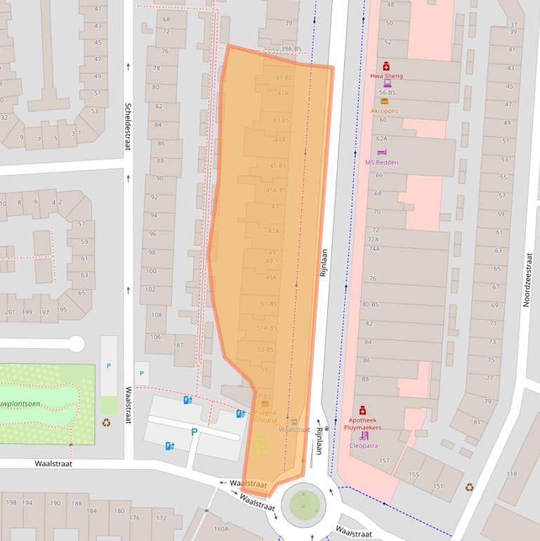 Kaart van postcodegebied 3522BC.