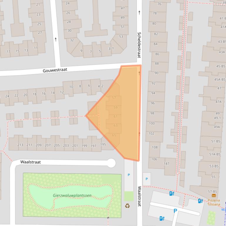 Kaart van postcodegebied 3522CC.
