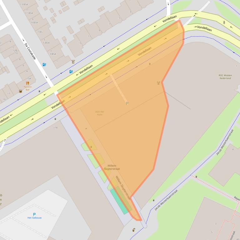 Kaart van postcodegebied 3522DZ.