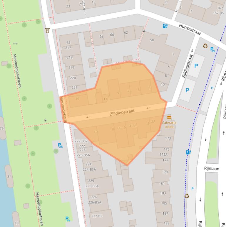 Kaart van postcodegebied 3522EC.