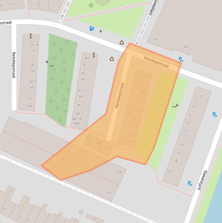 Kaart van postcodegebied 3522GJ.