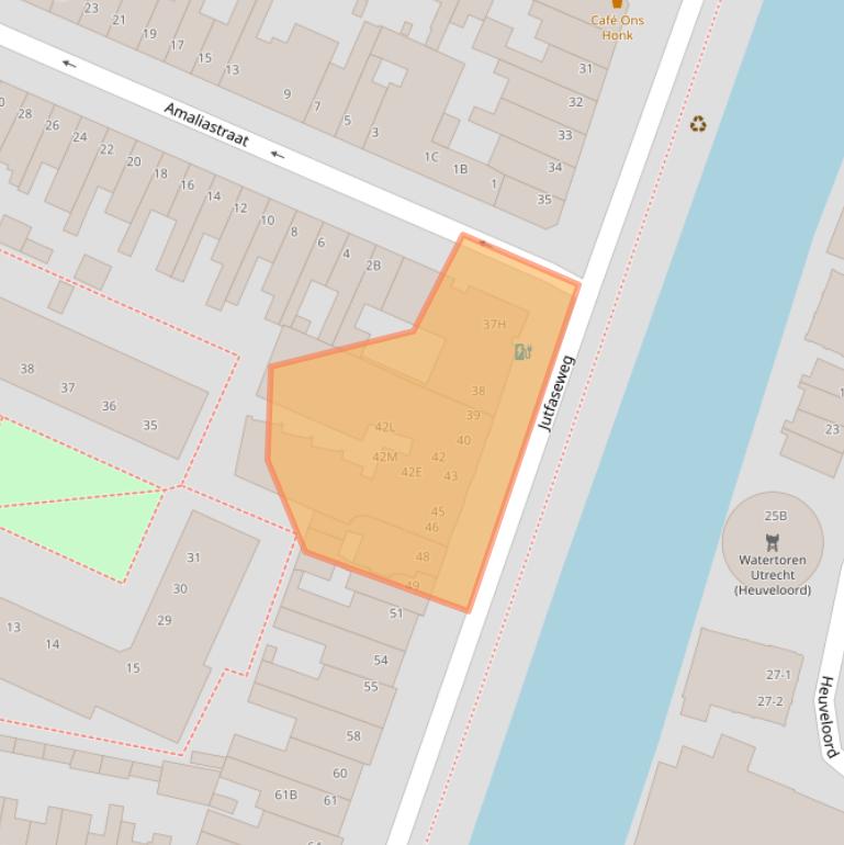 Kaart van postcodegebied 3522HD.