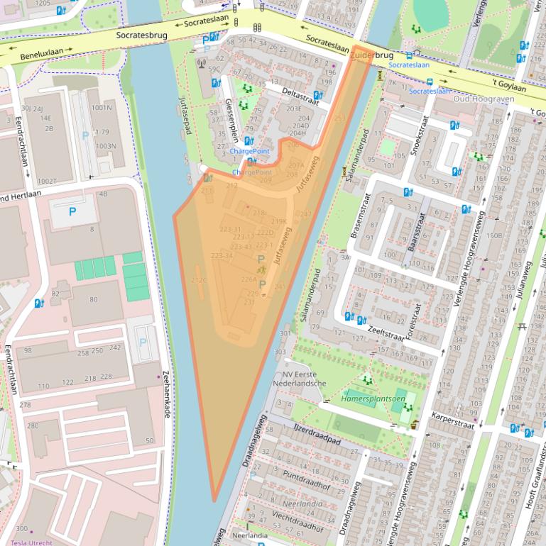 Kaart van postcodegebied 3522HS.