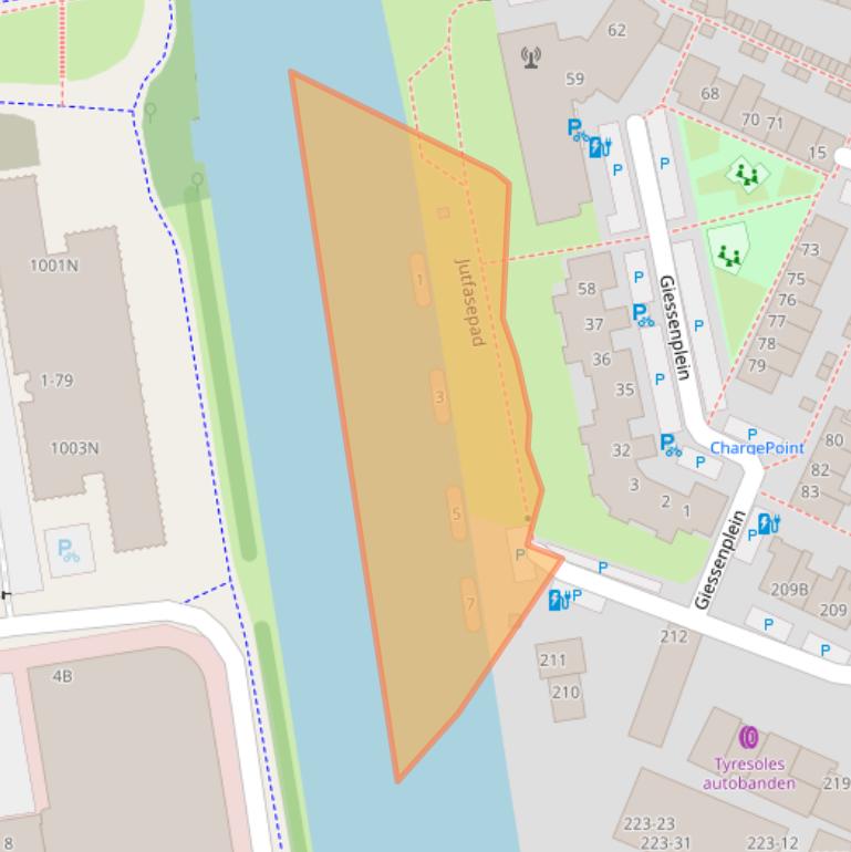 Kaart van postcodegebied 3522HZ.