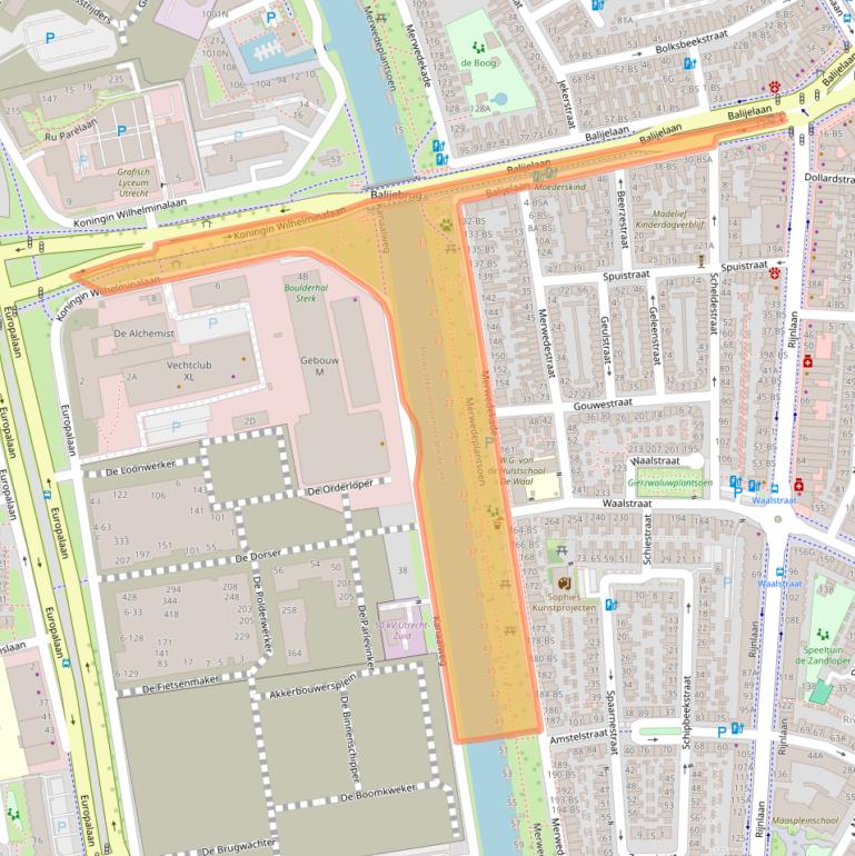 Kaart van postcodegebied 3522JS.