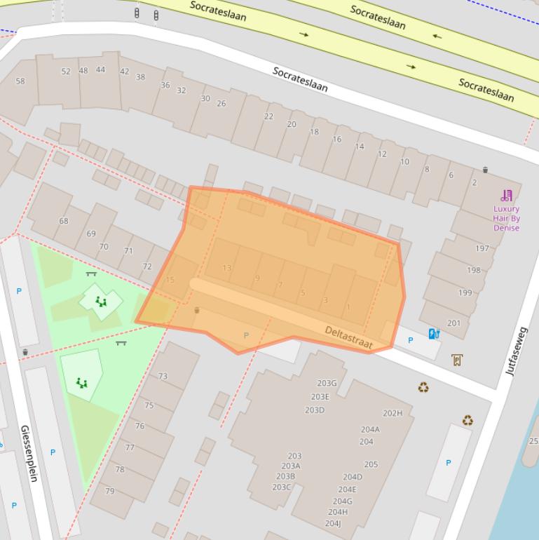 Kaart van postcodegebied 3522KA.
