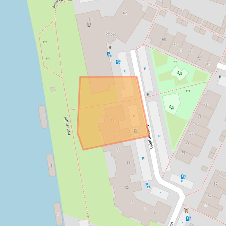 Kaart van postcodegebied 3522KD.