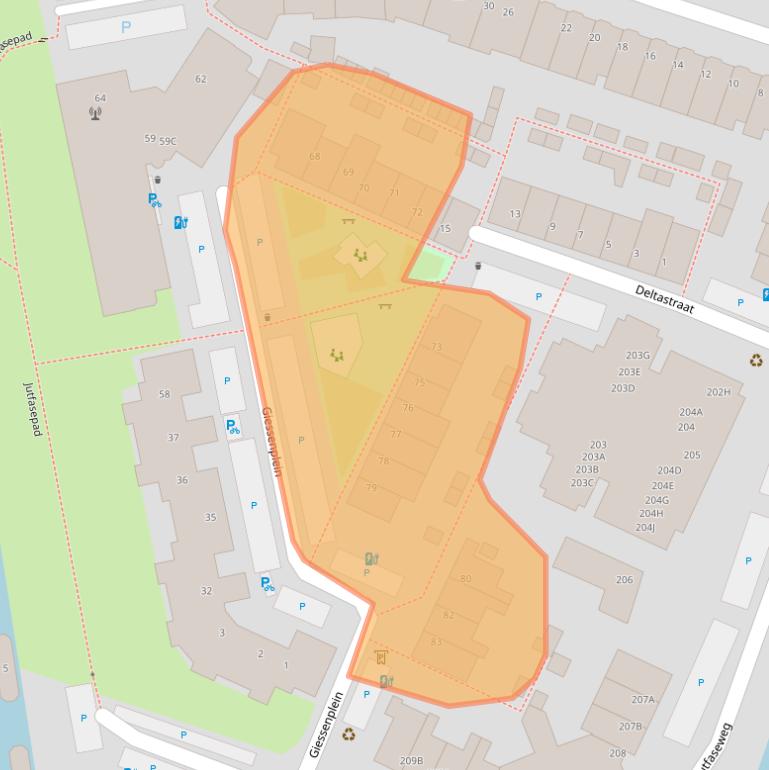 Kaart van postcodegebied 3522KG.