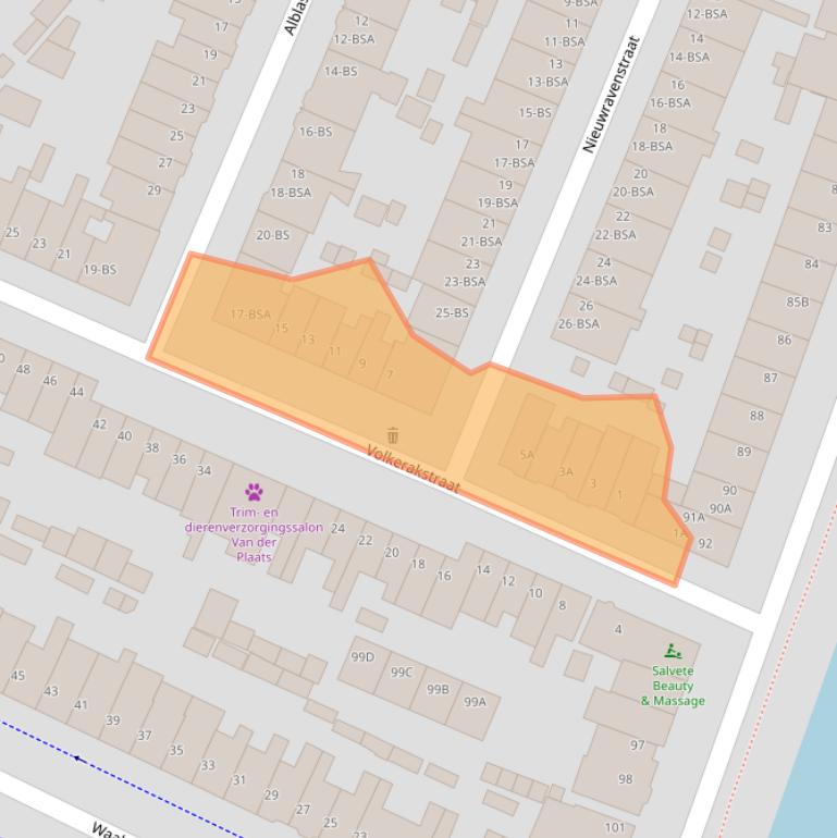 Kaart van postcodegebied 3522RA.