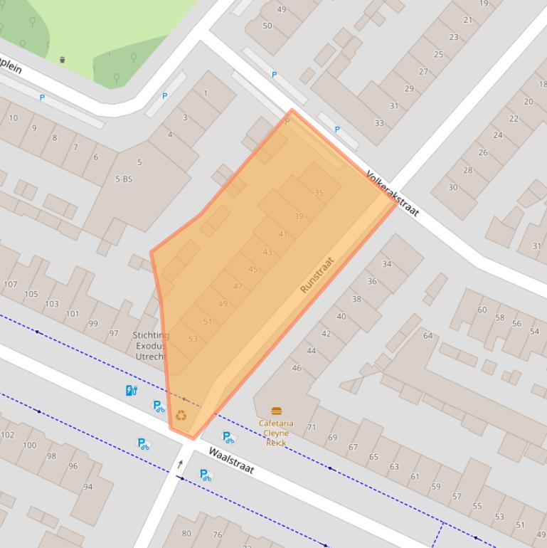 Kaart van postcodegebied 3522RG.