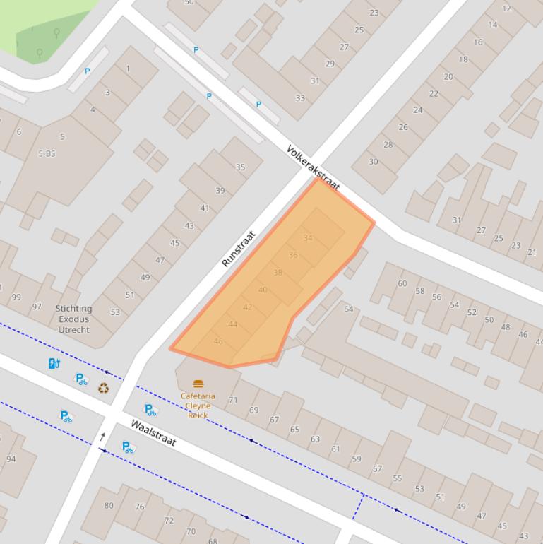 Kaart van postcodegebied 3522RJ.