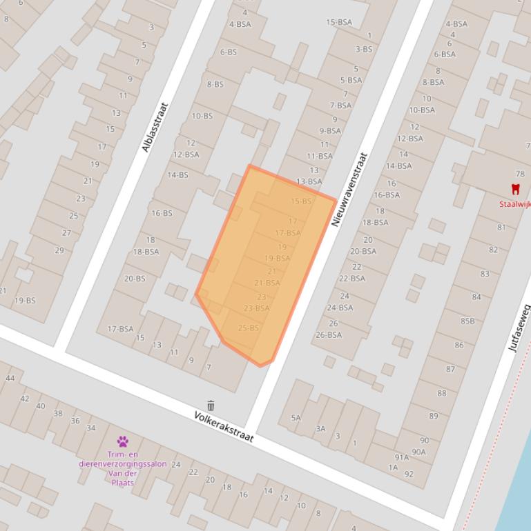 Kaart van postcodegebied 3522RL.