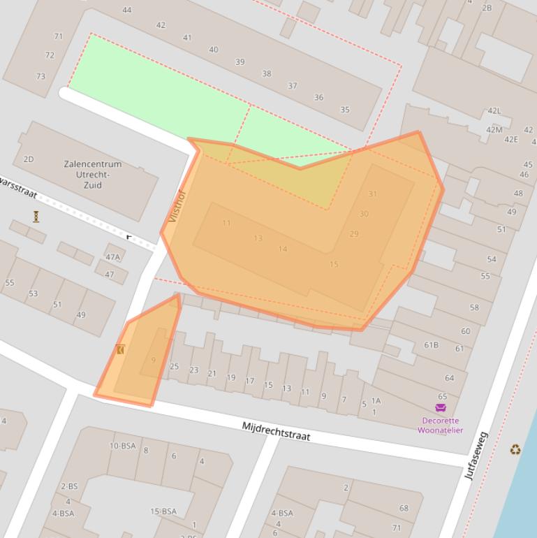 Kaart van postcodegebied 3522RS.