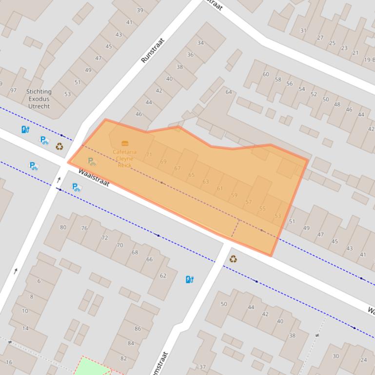 Kaart van postcodegebied 3522SC.