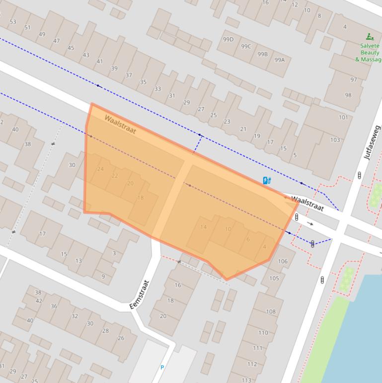 Kaart van postcodegebied 3522SJ.