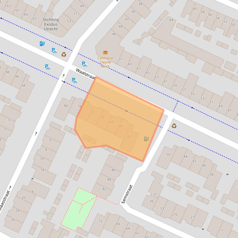 Kaart van postcodegebied 3522SL.