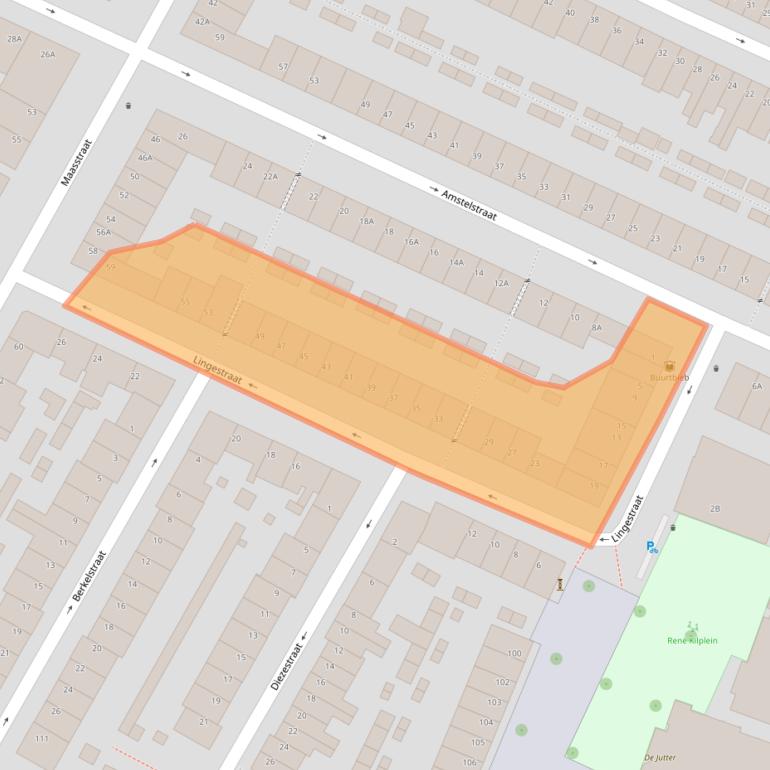 Kaart van postcodegebied 3522TL.