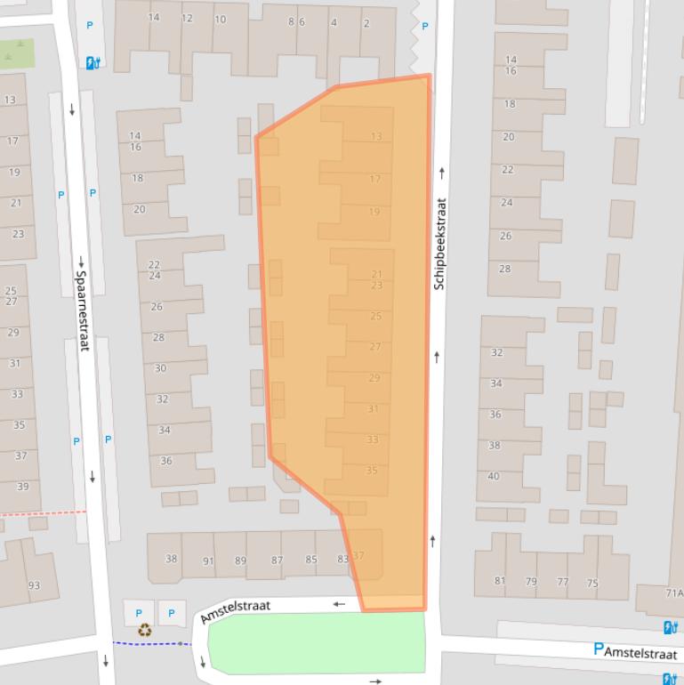 Kaart van postcodegebied 3522VJ.
