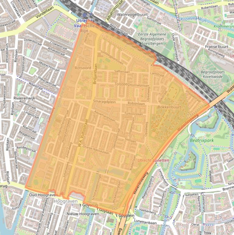 Kaart van postcodegebied 3523.